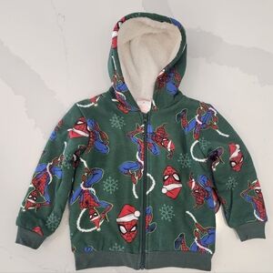 Marvel Spider-Man Christmas Toddler Zip Up Hoodie - Size 4 NWT
